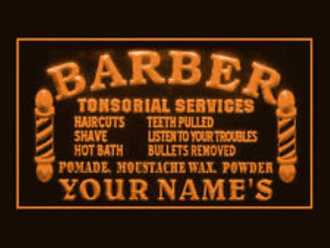 Barber Services Custom Name LED Neon Sign